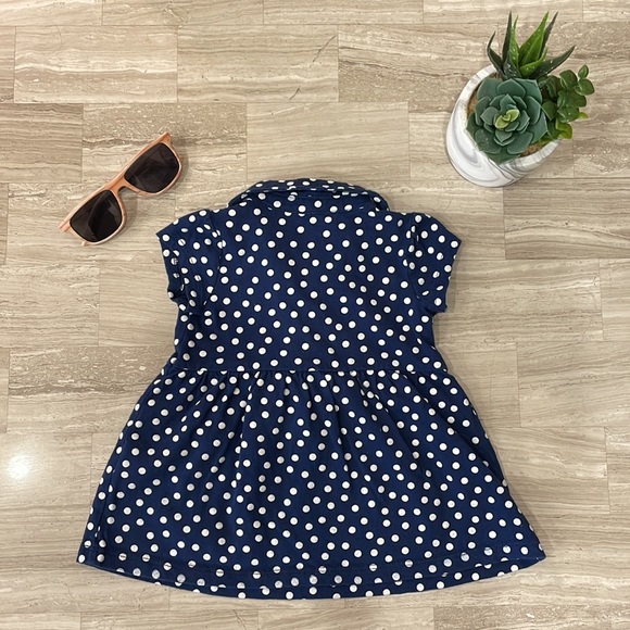 GAP navy blue short sleeve polka dot dress - Picture 2 of 5